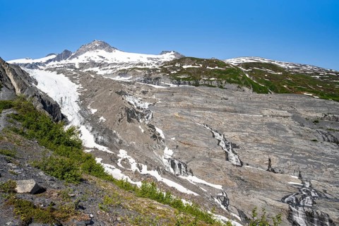 View of the remains of the Worthington Glacier tongue, Worthington Glacier Lagoon, Worthington