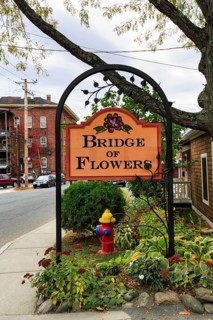 Flower Bridge, Bridge of Flowers, Roadside Sign, Garden, Mohawk Trail Scenic Road, Former Trade