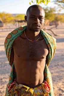 Portrait, man of the Hakaona tribe, also Havakona or Hakawona, near Opuwo, Kunene, Namibia