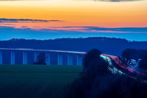 The Ruhr Valley Bridge, motorway bridge of the A52 motorway, across the Ruhr Valley near