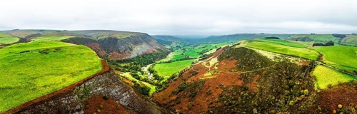 Autumn colours of Ffrwd Fawr Waterfall, Dylife, Llanbrynmair, Powys, Wales, UK