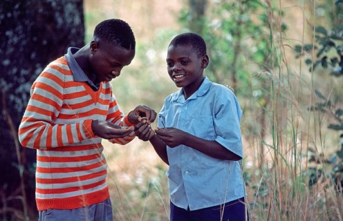Boys on the roadside, Zambia, Africa, June 2000, vintage, retro, old, historic