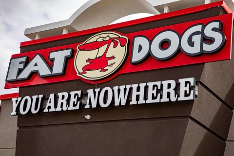 Ogallala, Nebraska - A Fat Dogs convenience store, one store in a chain of gas stations and truck