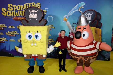Santiago Ziesmer, German dubbing voice of SpongeBob - German premiere of SpongeBob SquarePants: