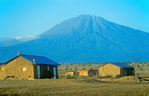 Mount Meru near Arusha in Tanzania, Africa, June 2000, vintage, retro, old, historic