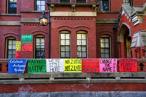 Posters, protest action, Indigenous Peoples' Day in October, history and culture, indigenous