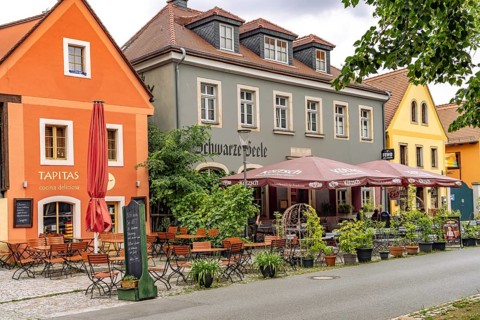 Restaurants in the street Altkötzschenbroda, Kötzschenbroda, Radebeul, Saxony, Germany