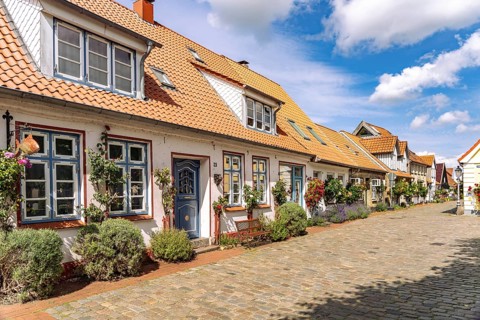 The historic fishing village of Holm, city of Schleswig, Schleswig-Holstein, Germany