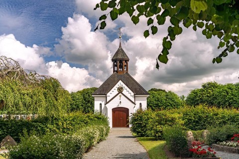 Holmer chapel of the historic fishing village Holm, city of Schleswig, Schleswig-Holstein, Germany