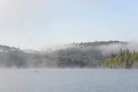 Hennesee, morning fog, Hennetalsperre, Sauerland-Rothaargebirge nature park Park, North