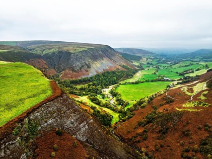 Autumn colours of Ffrwd Fawr Waterfall, Dylife, Llanbrynmair, Powys, Wales, UK