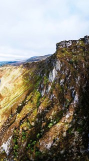 Autumn colours over Mach Loop from a drone, Minffordd, Tywyn, Wales, UK