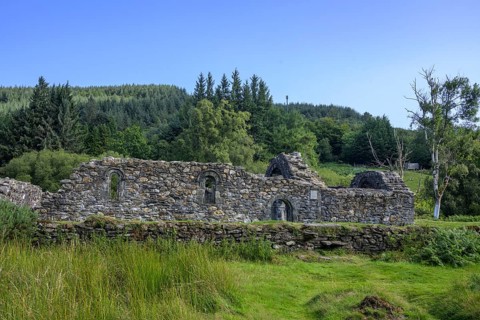 St Saviors Church Ruins, Glendalough, Wicklow Mountains National Park, Brockagh, County Wicklow,