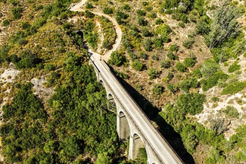 Cycle path Via Verde de la Sierra, Puerto Serrano to Olvera, old railroad track, cycle path on