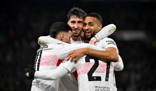 Goal celebration Josha Vagnoman VfB Stuttgart (04) Atakan Karazor VfB Stuttgart (16) Bilal El