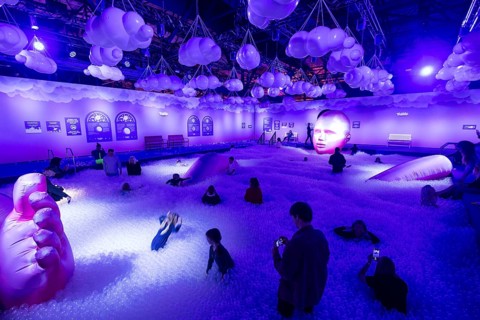 Ball pit at the opening of Bubble Planet - The Adventure Museum for All Senses at Arena Berlin,
