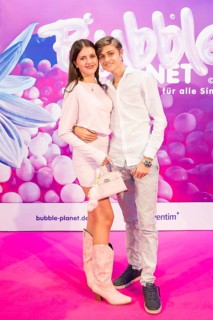 Leni Summer and Tyler von Jascheroff at the opening of Bubble Planet - The Adventure Museum for All