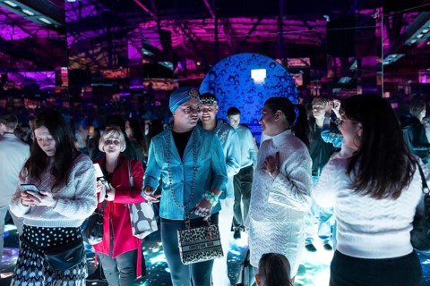 First visitors at the opening of Bubble Planet - The Adventure Museum for All Senses at Arena