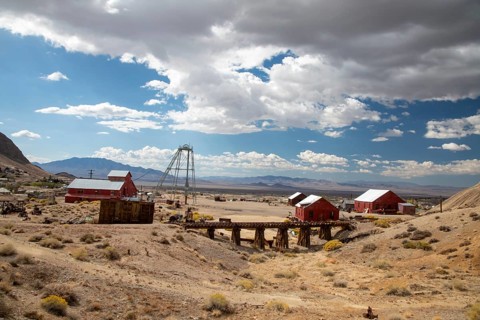 Tonopah, Nevada - The Tonopah Historic Mining Park. Mining began here in 1900 with the discovery of