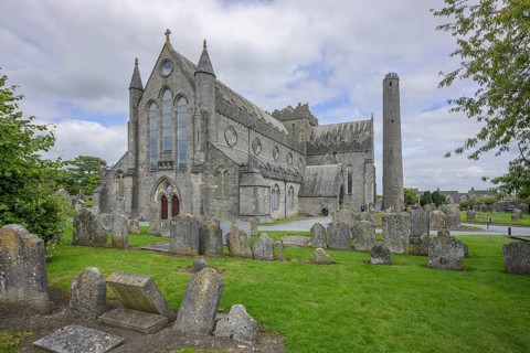 St. Canice's Cathedral with round tower, Kilkenny, County Kilkenny, Ireland