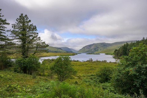 View over Loch Beagh, Glenveagh National Park, Cross Roads, County Donegal, Ireland