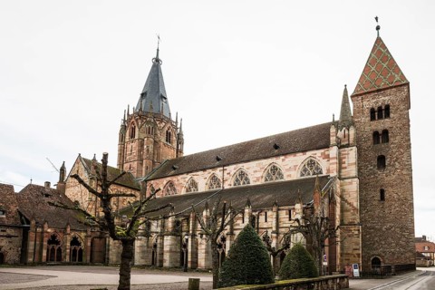 Gothic Church of St. Peter and Paul, Saints-Pierre-et-Paul, Wissembourg, Weissenburg, Alsace,