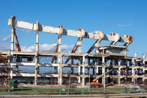 Washington, DC - Demolition of RFK Stadium. The stadium hosted baseball, football, soccer, and