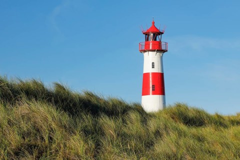Lighthouse List-Ost am Ellenbogen on the island of Sylt, Germany