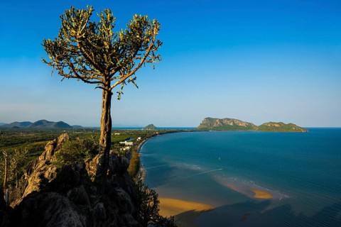 Panoramic view from Wat Khao Chong Krachok, Prachuap Khiri Khan, Prachuap Khiri Khan Province,