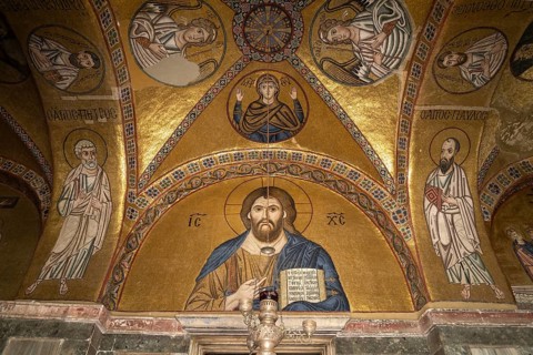 Mosaics in the Catholicon of the Hosios Luke Monastery, UNESCO World Heritage Site in Steiri,