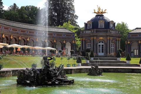 Water features of the Upper Grotto, Sun Temple, Hermitage in Bayreuth, Upper Franconia, Bavaria,