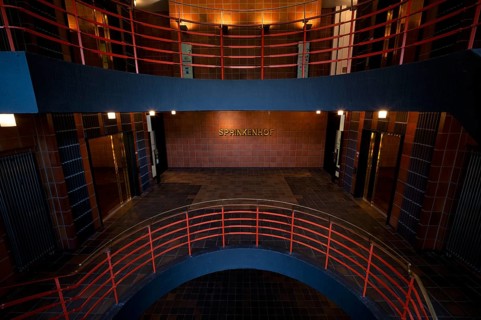 Interior view, staircase, round, Sprinkenhof office building, Free and Hanseatic City of Hamburg,