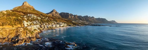 Cityscape, Aerial View, Ocean and Clifton Beach, Camps Bay, Cape Town, South Africa