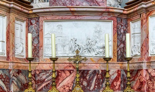Interior photos in St. Salvator Cathedral in Fulda, officially High Cathedral in Fulda, center of