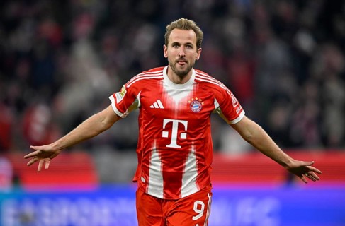 Goal cheer Harry Kane FC Bayern Munich FCB (09) gesture gesture, Allianz Arena, Munich, Bavaria,