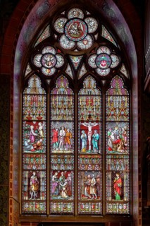 Holy Blood chapel, Figurative stained-glass window, Bruges, Belgium