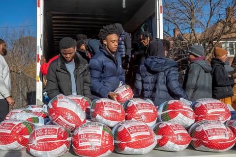 Detroit, Michigan, USA - 22 November 2025 - The Kappa Detroit Foundation distributed frozen turkeys