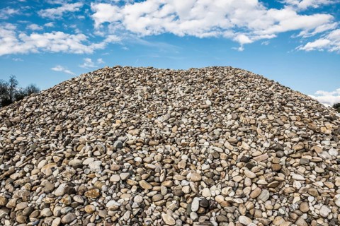 Gravel, gravel plant, gravel pit, near Breisach am Rhein, Breisgau, Baden-Württemberg, Germany