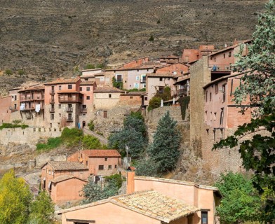 Historic buildings in medieval village of Albarracín, Teruel province, Aragon, Spain