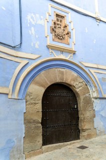 Casa de los Navarro de Arzuriaga, the Blue House, historic buildings in medieval village of