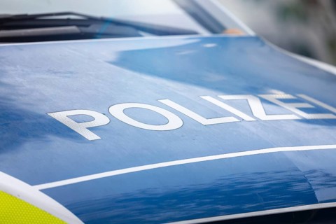 Close-up of a police vehicle as a symbol of a police operation