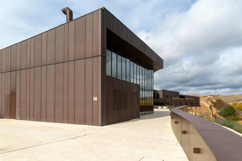 Modern architecture of new Parador de Molina de Aragón, Guadalajara province, Castile-La Mancha,