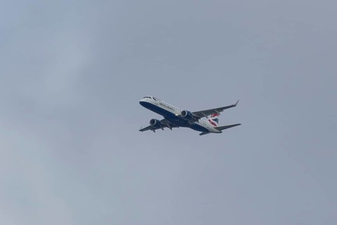 Embraer ERJ-190 jet passenger aircraft of British Airways BA CityFlyer airlines in flight on