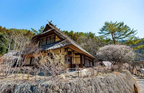 Iyashinosato open-air museum, old Japanese village with traditional houses, Fujikawaguchiko, Saiko,