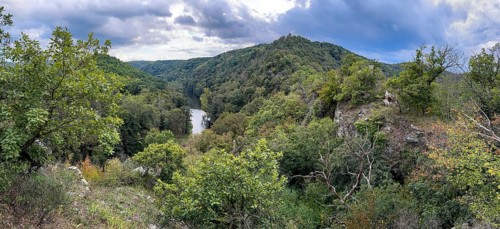 Autumn landscape, river loop, river Thaya, National Park Thayatal, Lower Austria, Austria