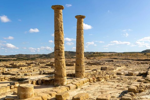 Yacimiento romano de los Bañales, Roman archaeological site of Los Banales, near Layana, Zaragoza