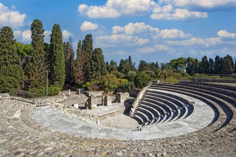 Odeon of Kos, small theatre, reconstruction, originally built probably in the 2nd century AD,