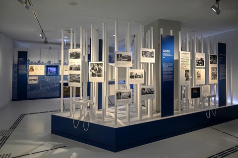 Exhibition Destiny Herrenmensch in the former NS Ordensburg Vogelsang, interior view, Eifel