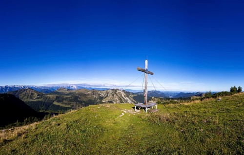 Summit Cross, Hoher Zinken, Postalm, Osterhorn Group, Salzkammergut, Province of Salzburg, Austria