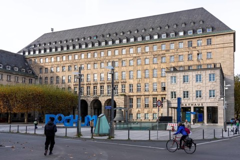 Photo spot with Bochum lettering in front of Bochum City Hall, North Rhine-Westphalia, Germany
